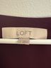 Loft 37 100% Polyester Burgundy Short Sleeve Blouse Size L - photo 3
