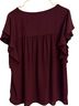 Loft 37 100% Polyester Burgundy Short Sleeve Blouse Size L - photo 2