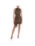 Aqua Leopard Print Black Gold Cocktail Dress Size M - photo 1