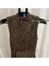 Aqua Leopard Print Black Gold Cocktail Dress Size M - photo 6