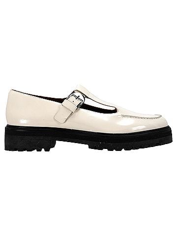 Reformation Reformation Mary Jane Flats in White Leather (view 1)