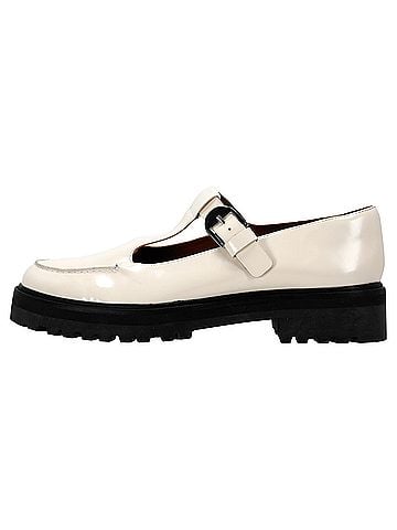Reformation Reformation Mary Jane Flats in White Leather (view 2)