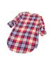 Max Jeans 100% Rayon Plaid Red Blue White Button-Down Shirt Size M - photo 2