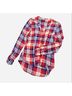 Max Jeans 100% Rayon Plaid Red Blue White Button-Down Shirt Size M - photo 4