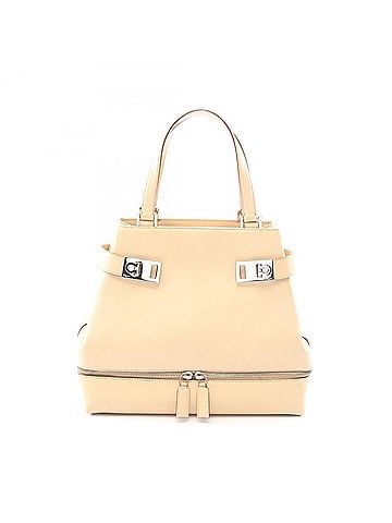 Salvatore Ferragamo Salvatore Ferragamo Gancini Handbag, Leather, Women's, Beige, AQ-21 1302 (view 1)