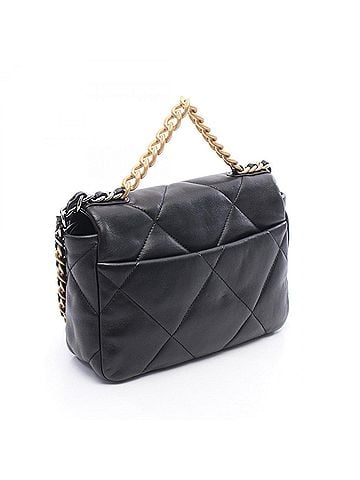 Chanel Chanel 19 Dixneuf Matelassé Shoulder Bag Handbag Leather Women's Black AS1160 (view 2)