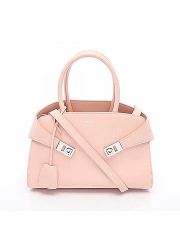 Salvatore Ferragamo Salvatore Ferragamo HUG Small 2-Way Handbag, Leather, Women's, Pink, 215608 (view 1)