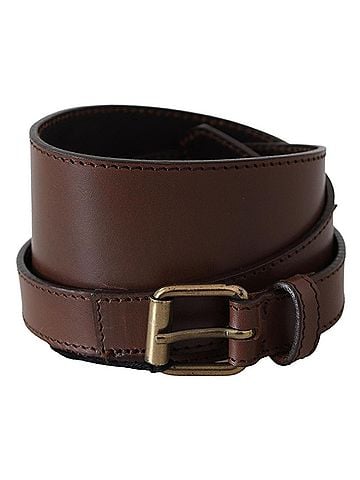 Plein Sud Brown Wide Leather Rustic Gold Metal Buckle Women's Dark (view 1)