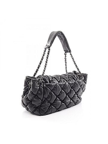 Chanel Chanel Bubble Quilted Shoulder Bag/Handbag, Lambskin Leather, Women's, Black (view 2)