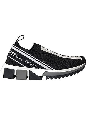 Dolce & Gabbana Black White Slip On Sorrento Sneakers Women's Shoes (view 1)