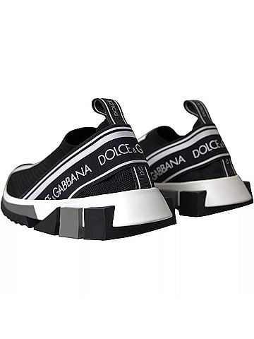 Dolce & Gabbana Black White Slip On Sorrento Sneakers Women's Shoes (view 2)