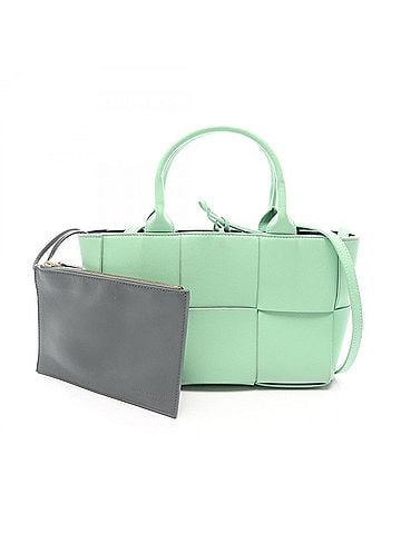 Bottega Veneta Bottega Veneta Mini Arco 2-Way Tote Bag/Handbag, Leather, Women's, Green (view 1)