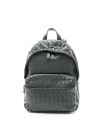 Bottega Veneta Bottega Veneta Intrecciato Backpack/Handbag, Leather, Men's, Green (view 1)