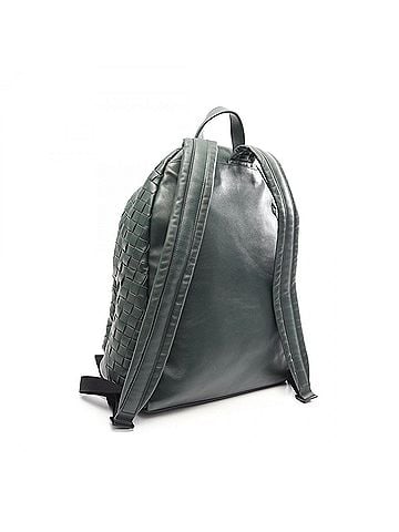 Bottega Veneta Bottega Veneta Intrecciato Backpack/Handbag, Leather, Men's, Green (view 2)