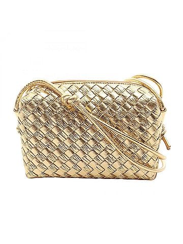 Bottega Veneta Bottega Veneta Intrecciato Mini Loop Camera Bag, Shoulder Handbag, Leather, Women's, Gold Tone (view 1)