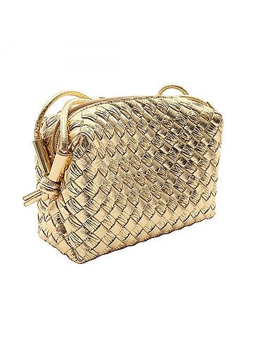 Bottega Veneta Bottega Veneta Intrecciato Mini Loop Camera Bag, Shoulder Handbag, Leather, Women's, Gold Tone (view 2)