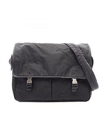 Prada Prada Messenger Bag, Shoulder Handbag, Nylon, Saffiano Leather, Men's, Black (V165X) (view 1)