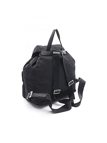 Prada Prada Triangle Logo Backpack/Handbag, Nylon &amp; Leather, Women's, Black (view 2)