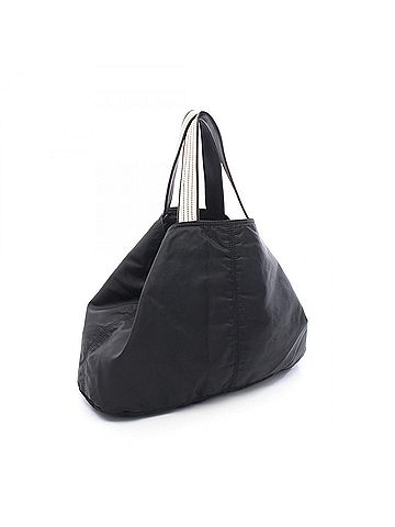 Prada Prada Triangle Logo Tote Bag Handbag Nylon Leather Women's Black (view 2)