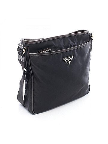 Prada Prada Triangle Logo Shoulder Bag/Handbag, Nylon/Leather, Men's/Women's, Black (view 2)