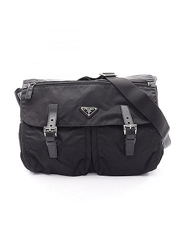 Prada Prada VELA Shoulder Bag/Handbag, Nylon and Leather, Men's/Women's, Black (BT1738) (view 1)