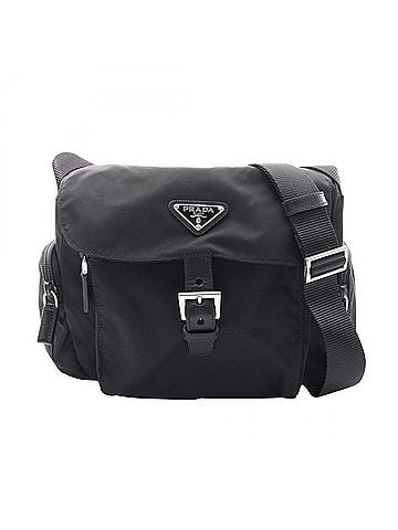 Prada Prada TESSUTO CALF Shoulder Bag/Handbag, Nylon and Leather, Women's, Black (BT0501) (view 1)
