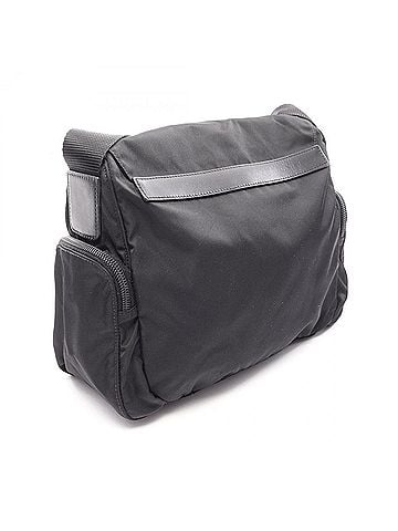 Prada Prada TESSUTO CALF Shoulder Bag/Handbag, Nylon and Leather, Women's, Black (BT0501) (view 2)