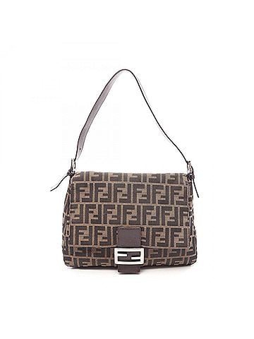 Fendi Fendi Mamma Bucket Shoulder Bag/Handbag, Canvas and Leather, Women's, Brown/Black, 26325 (view 1)