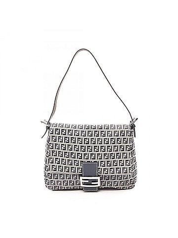 Fendi Fendi Mamma Bucket Shoulder Bag/Handbag, Canvas and Leather, Women's, Gray/Navy, 26325 (view 1)