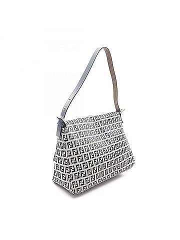 Fendi Fendi Mamma Bucket Shoulder Bag/Handbag, Canvas and Leather, Women's, Gray/Navy, 26325 (view 2)