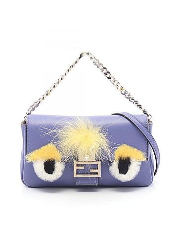 Fendi Fendi Micro Bucket Shoulder Bag Handbag Leather Fur Women's Purple Yellow Multicolor 8M0354 (view 1)