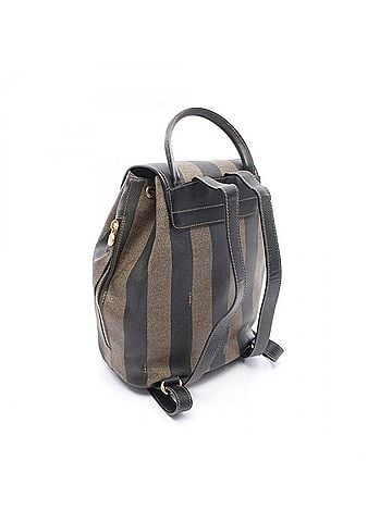 Fendi Fendi Pequin Backpack/Handbag, Coated Canvas and Leather, Women's, Brown/Black (view 2)