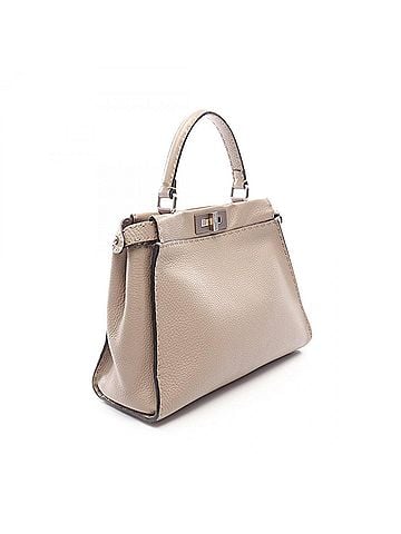 Fendi Fendi Peekaboo Regular 2-Way Handbag, Leather, Women's, Beige (view 2)