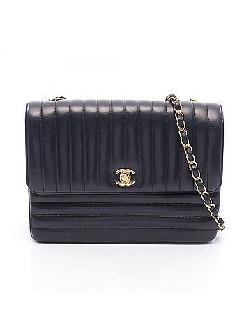 Chanel Chanel Mademoiselle Shoulder Bag/Handbag, Lambskin Leather, Women's, Navy (view 1)
