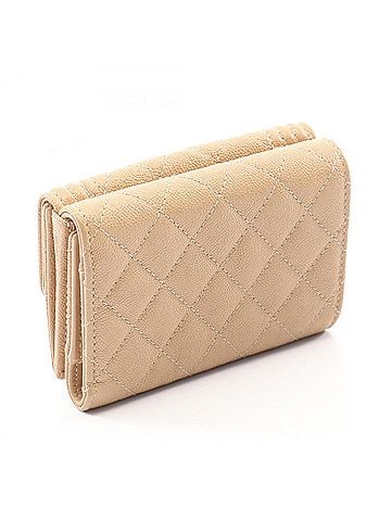 Chanel Chanel Boy Tri-fold Wallet, Caviar Leather (Grained Calfskin), Women's, Beige, A84432 (view 2)