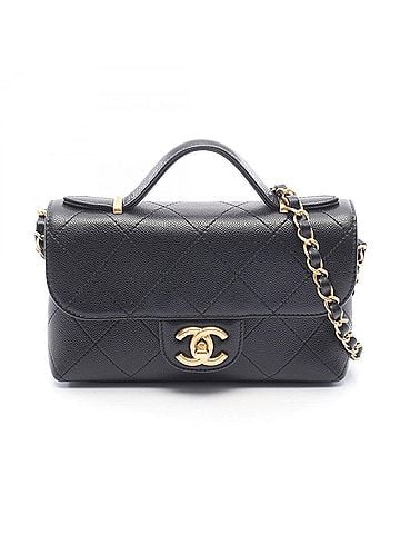 Chanel Chanel Mini Matelassé Top Handle 2-Way Shoulder Bag/Handbag, Caviar Leather (Grained Calfskin), Women's, Black, AS5776 (view 1)