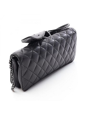 Chanel Chanel Matelassé Butterfly Shoulder Bag/Handbag, Lambskin Leather, Women's, Black (view 2)