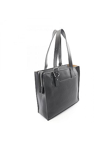 Loewe Loewe LOEWE Buckle Horizontal Anagram Tote Bag Handbag Leather Men's Black (view 2)