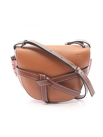 Loewe Loewe Gate Bag Small Shoulder Bag/Handbag, Leather, Women's, Brown/Pink, 321.54.T20 (view 1)