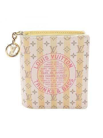 Louis Vuitton Louis Vuitton LOUIS VUITTON Pocket Wallet LV Charm Bi-fold Coated Canvas Women's White/Yellow Multicolor M29033 (view 1)