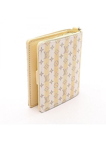 Louis Vuitton Louis Vuitton LOUIS VUITTON Pocket Wallet LV Charm Bi-fold Coated Canvas Women's White/Yellow Multicolor M29033 (view 2)