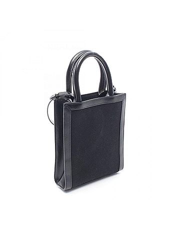 Céline Celine Mini Vertical Cabas 2-Way Shoulder Bag/Handbag, Canvas and Leather, Women's, Black (view 2)