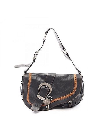 Christian Dior Christian Dior Dior Gaucho Saddle Bag Shoulder Handbag Leather Men's Black/Brown (view 1)