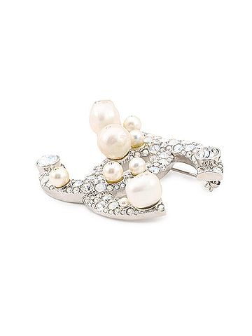 Chanel Chanel Brooch, Coco Mark Rhinestone, Faux Pearl, Metal, B17K A96841 CHANEL Brooch BROACH (view 2)