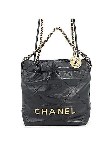 Chanel Chanel handbag CHANEL 22 Mini Coco Mark Shiny Calf Leather AS3980 2-way shoulder bag Black for women (view 1)