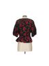 Old Navy Floral Black Red Green Short Sleeve Blouse Size L - photo 2