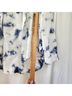 Rachel Zoe 100% Linen Tie-dye Blue White Jacket Size S - photo 6
