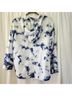 Rachel Zoe 100% Linen Tie-dye Blue White Jacket Size S - photo 10