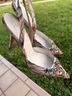 Jewel Badgley MIschka 100% Satin Floral Multi Color Heels Size EU 38 - photo 6
