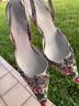 Jewel Badgley MIschka 100% Satin Floral Multi Color Heels Size EU 38 - photo 11